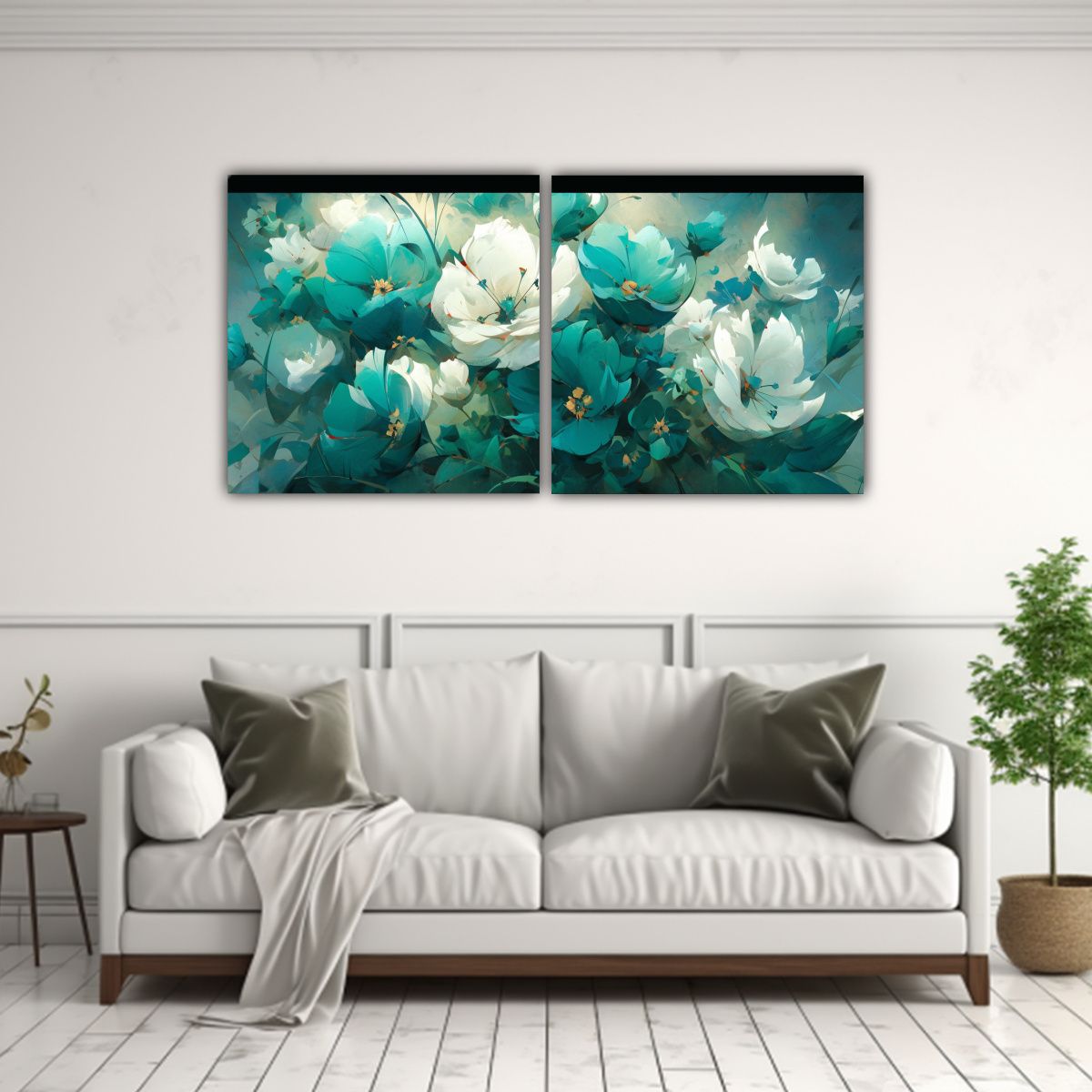 GENERICO - Set De 2 Artes Moderno Adorno De Una Pintura De Flores En Co 160x80cm