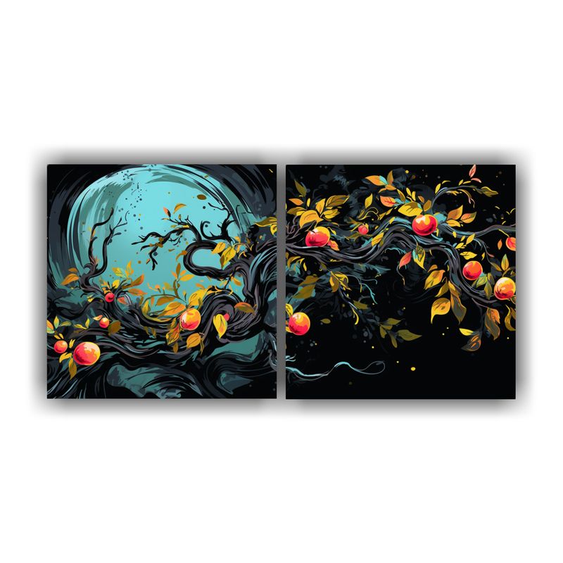 GENERICO - Cuadros Cuadro Relieve Árbol Mango En Colores Negros Atmosf 160x80cm