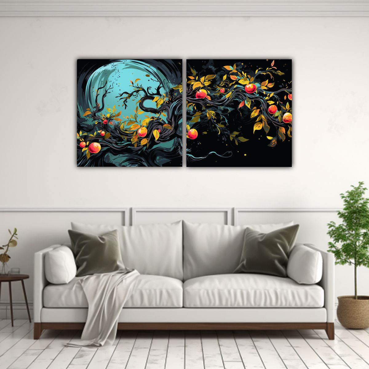 GENERICO - Cuadros Cuadro Relieve Árbol Mango En Colores Negros Atmosf 160x80cm