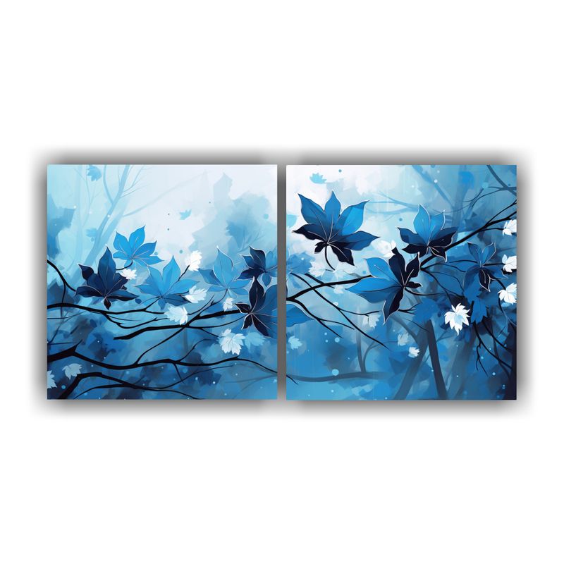 GENERICO - Pinturas Decorativas De árboles De Arce En Colores Azules C 160x80cm