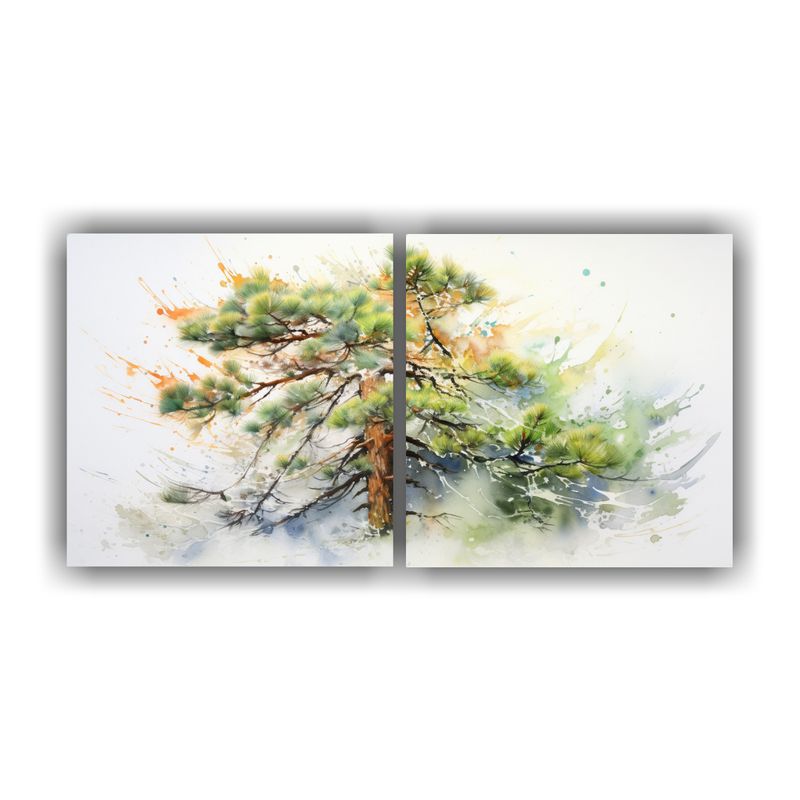 GENERICO - Pintura Abstracta De Colores De árbol De Pino Acuarelas Art 160x80cm