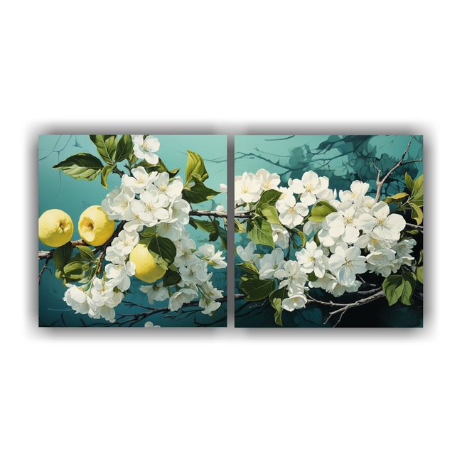 GENERICO - Pinturas Modernas De Dos Lienzos Con Detalles Intrincados De 160x80cm