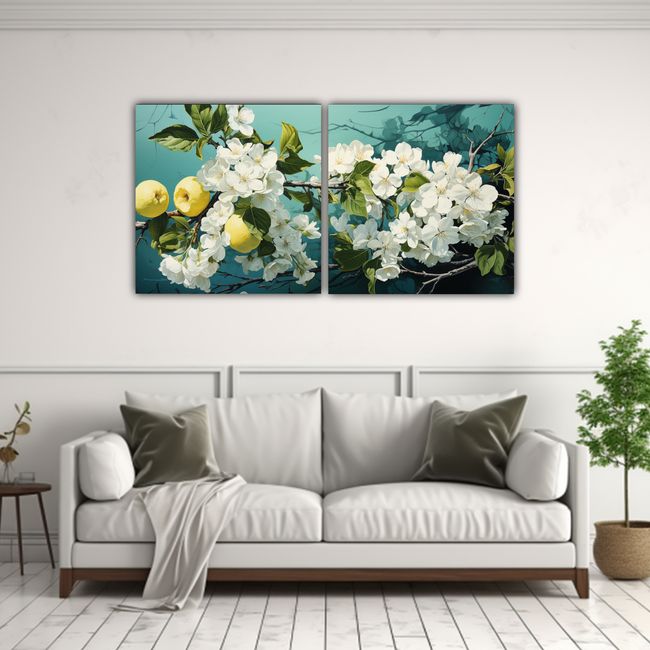 GENERICO - Pinturas Modernas De Dos Lienzos Con Detalles Intrincados De 160x80cm