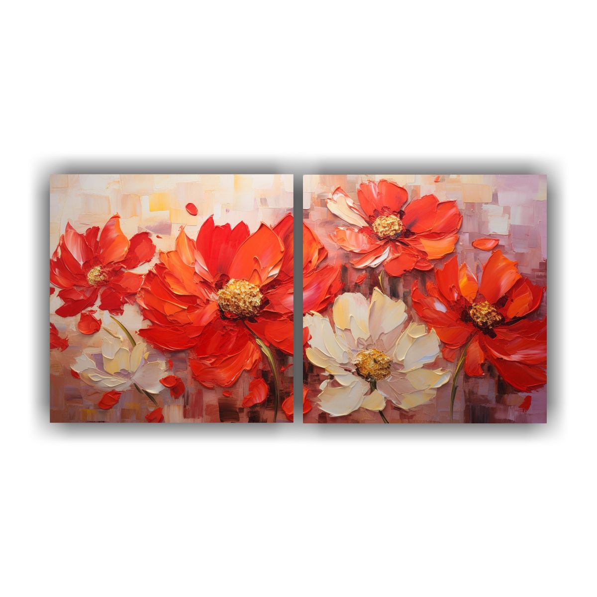 GENERICO - Cuadro Cuadro Refinado A Red Colors Pintura Sobre Lienzo Est 160x80cm