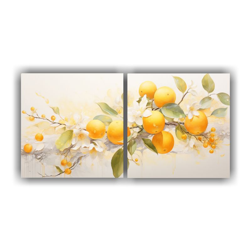 GENERICO - Pintura Abstracta De árbol Naranja Y Dorado Para Decoració 160x80cm