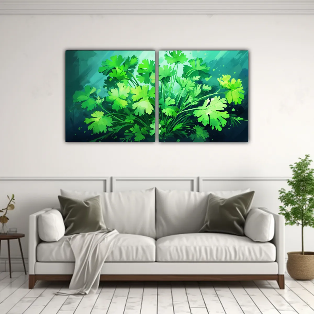 GENERICO - Conjunto De 2 Cuadros Vintage Elegantes De Hierbas De Pereji 160x80cm