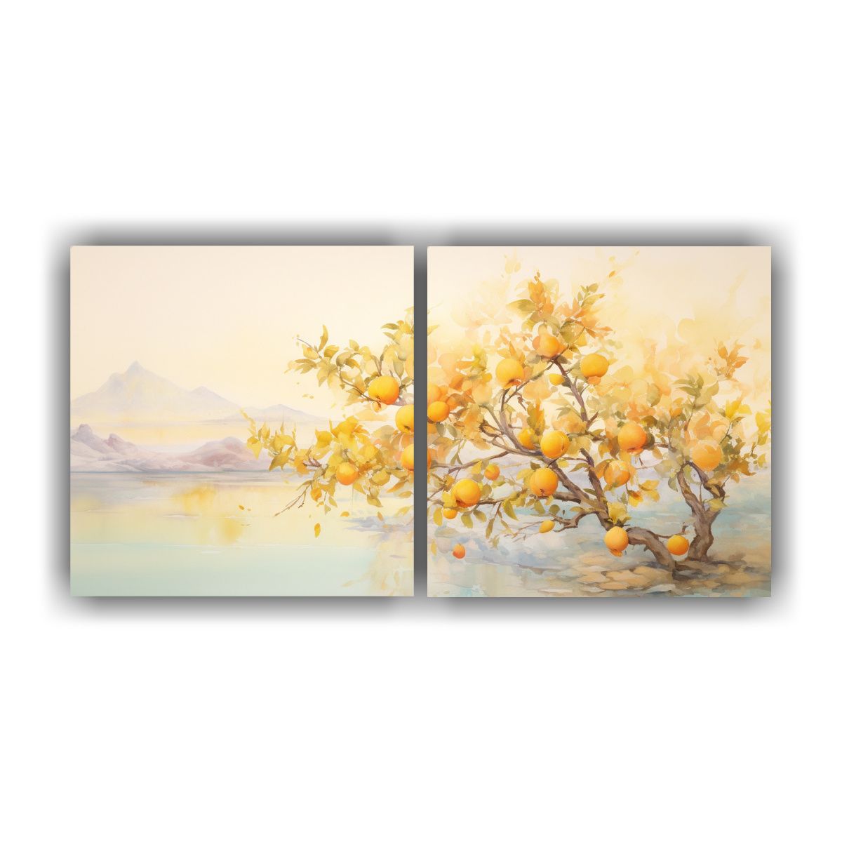 GENERICO - Painting Abstracto árbol Melocotón Dorado Y Colores Amaril 160x80cm