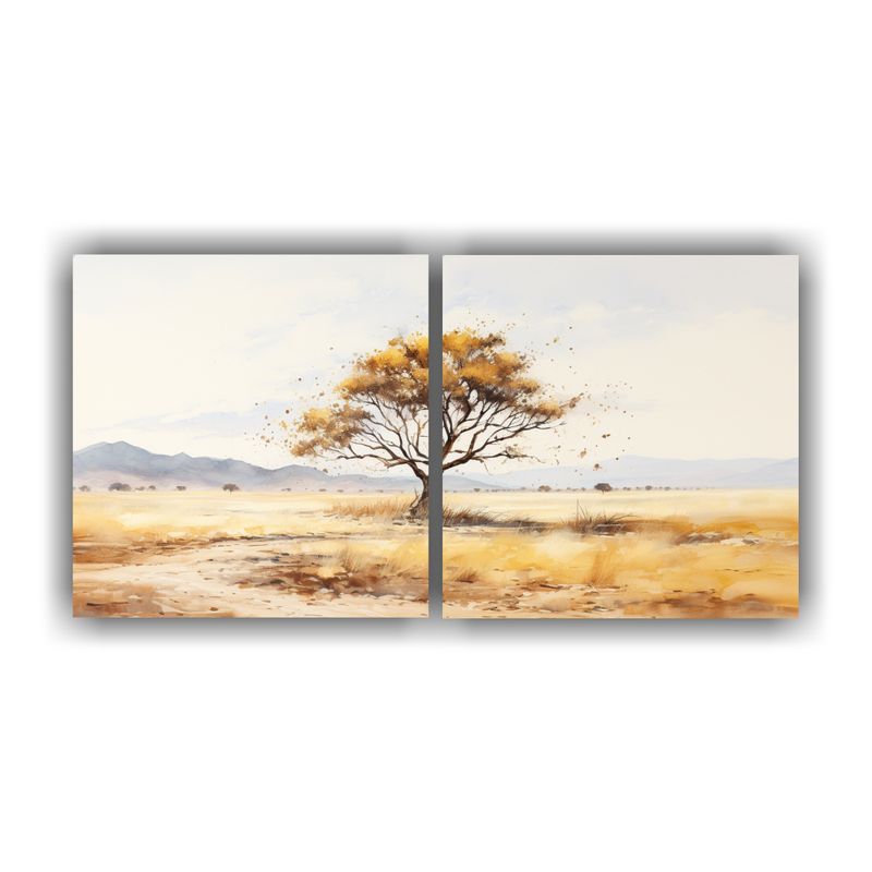 GENERICO - Pintura Abstracta De Colores Dorados De Savanna Y Desert Tre 160x80cm