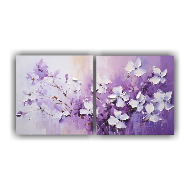 GENERICO - Pintura En Lienzo Dos Artes Inspiran Impacto Visual Morado Y 160x80cm