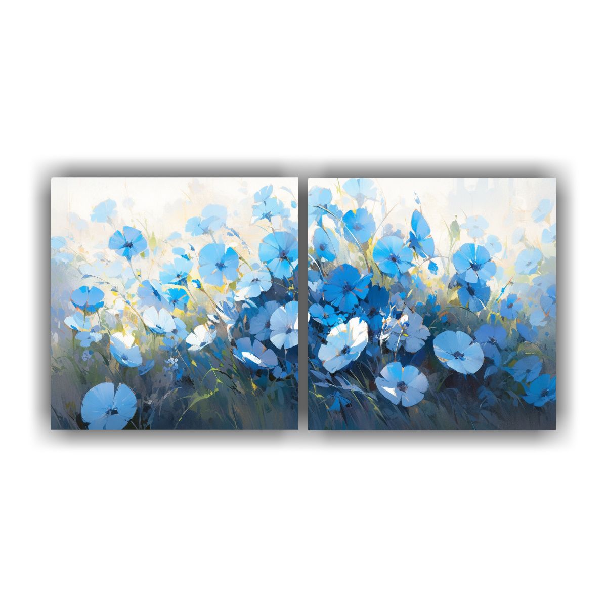 GENERICO - Pintura Innovadora En Dos Lienzos De Tela Con Flores En Colo 160x80cm