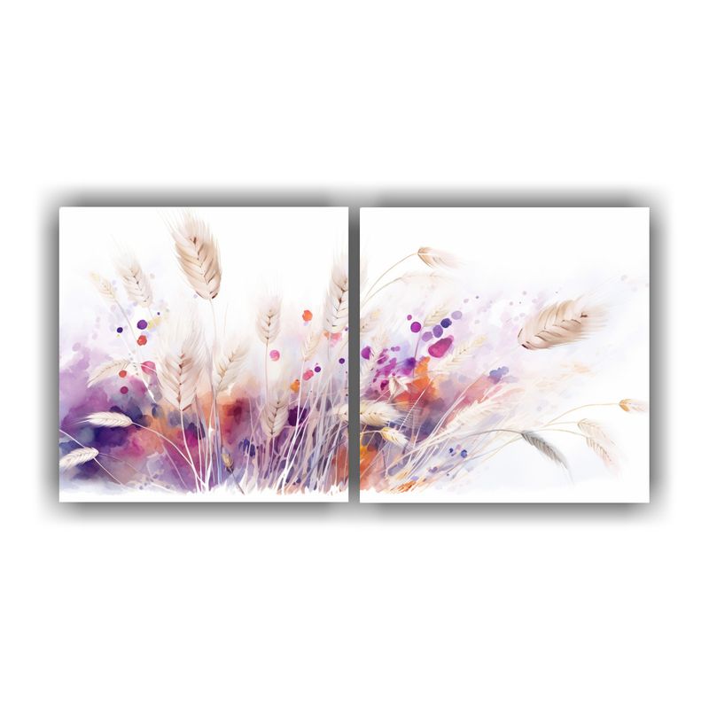 GENERICO - Pinturas Diptico Horizontal Personalidad En Colores Blancos  160x80cm