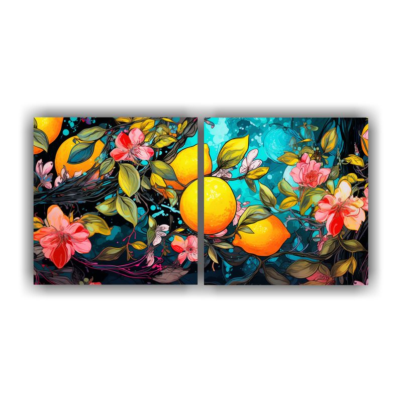 GENERICO - Lienzos Tela Mov. Linda Lemon Tree En Colores Vibrantes Atm 160x80cm