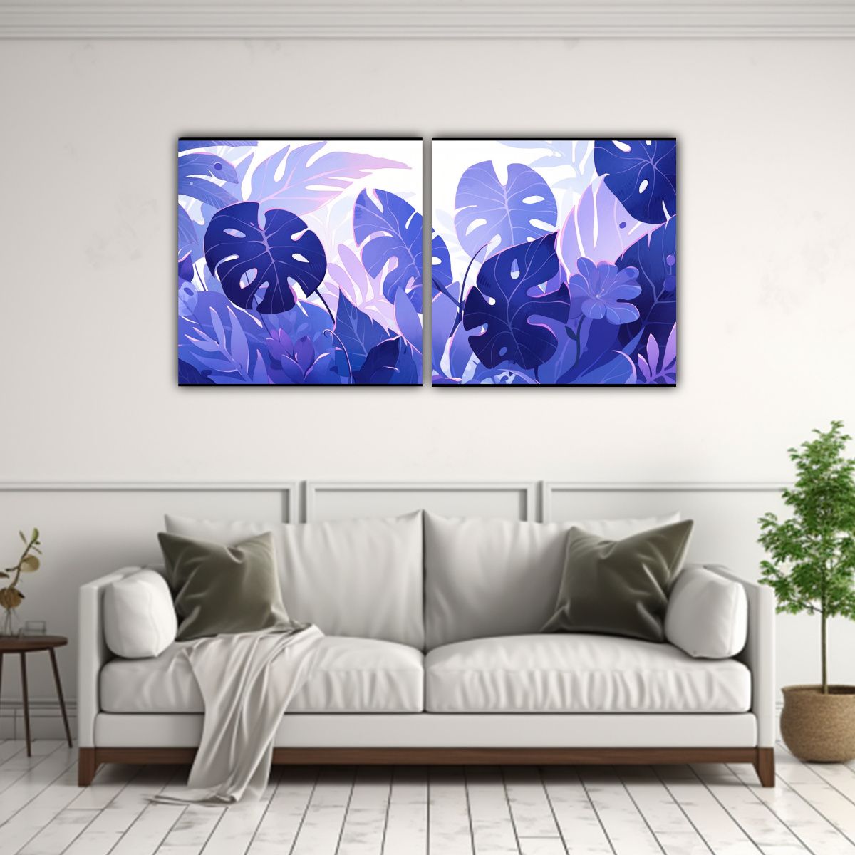 GENERICO - Pinturas Inspiradoras De 2 Bellas Artes Para Sala: Hojas De  160x80cm