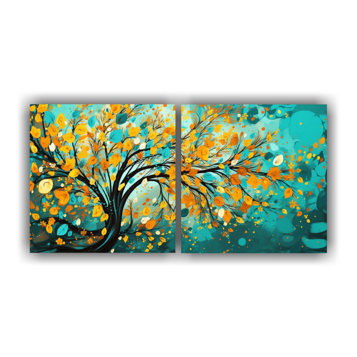 GENERICO - Pinturas Decorativas De Acuarela En Bastidor Con Dos Telas:  160x80cm