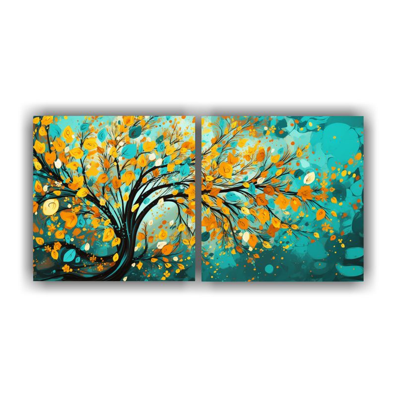 GENERICO - Pinturas Decorativas De Acuarela En Bastidor Con Dos Telas:  160x80cm