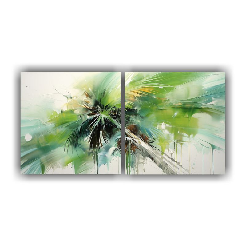 GENERICO - Arte De Pared Expresión Esquema De Palmera En Colores Verde 160x80cm