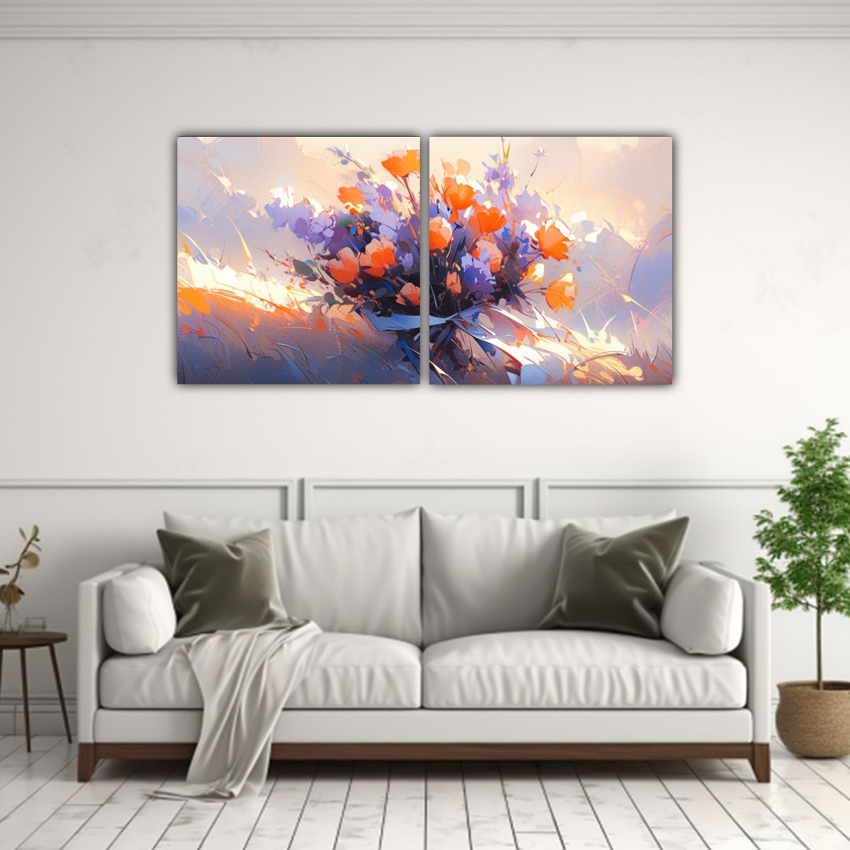 GENERICO - Pintura Vanguardia Refinada En Lienzo Con Flores En Colores  160x80cm