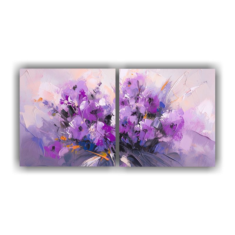 GENERICO - Pintura Flor Morada En Bastidor Decorativo Para Baño 160x80cm