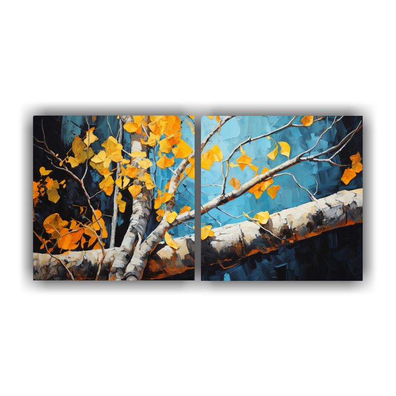 GENERICO - Pintura Abstracta De árbol Temblón De álamo En Bastidor S 160x80cm