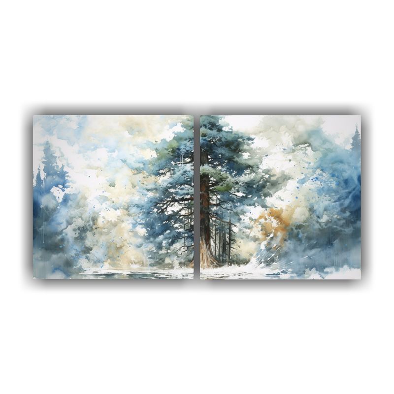 GENERICO - Set 2 Cuadros Abstractos En Lienzo Esquema De Un Árbol Redw 160x80cm