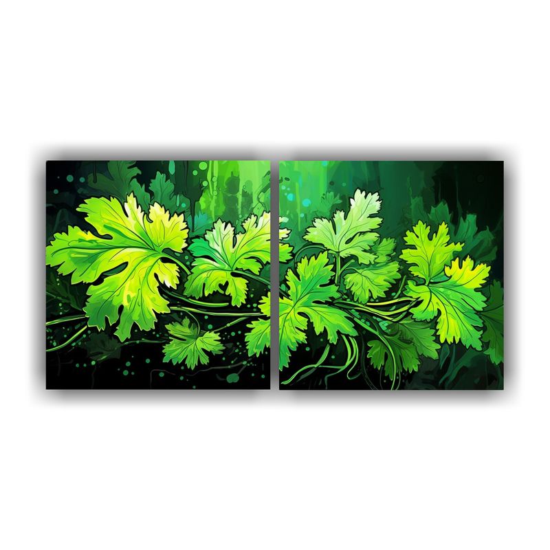 GENERICO - Paisajes Intensos De Hierbas Perejil En Tonos Verdes En Atm 160x80cm