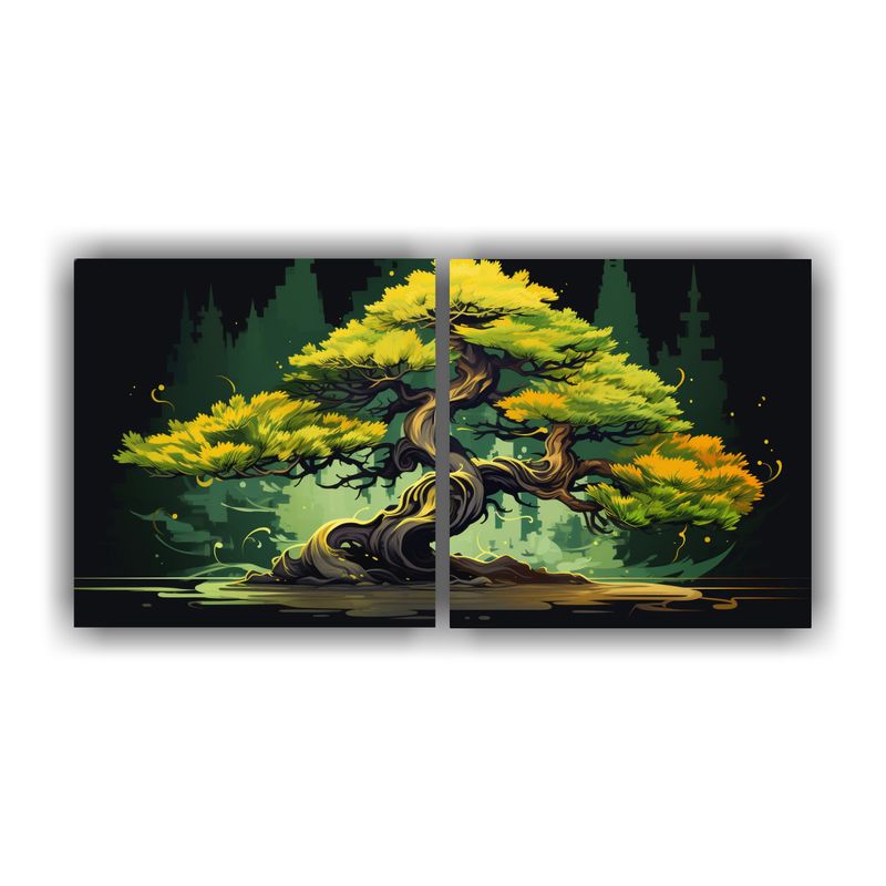 GENERICO - Pintura Decorativa De Relieve En Bastidor: Árbol De Bonsái 160x80cm