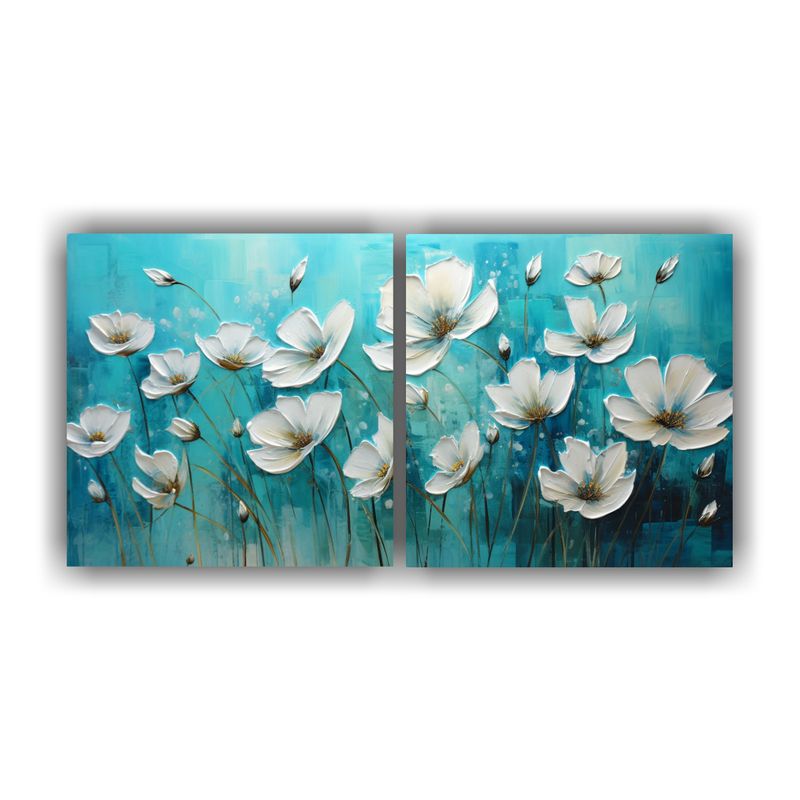 GENERICO - Pintura En Lienzo Colores Armonía En Estilo Floral En Tonos 160x80cm
