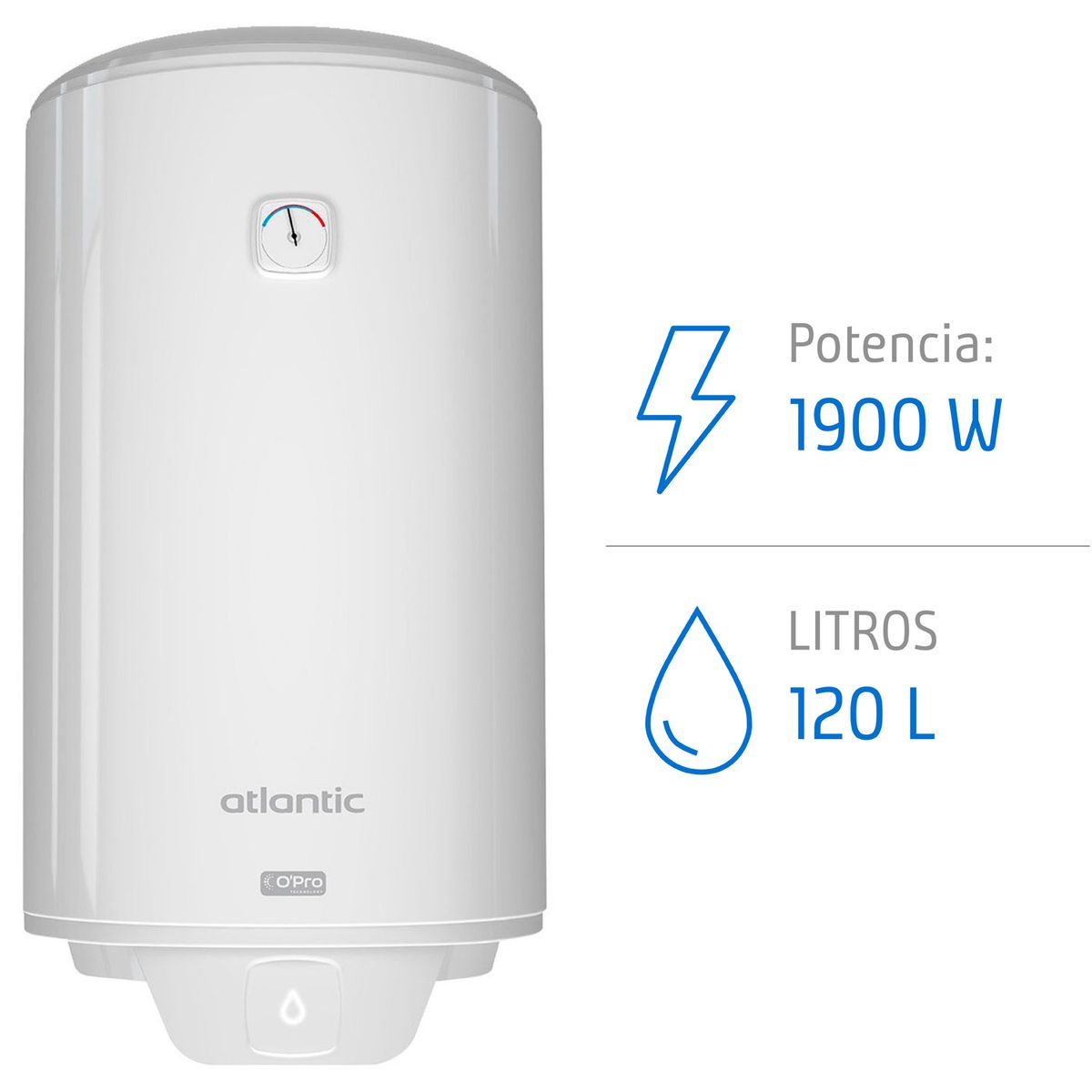 ATLANTIC - Termo Eléctrico Atlantic Opro + 120 litros