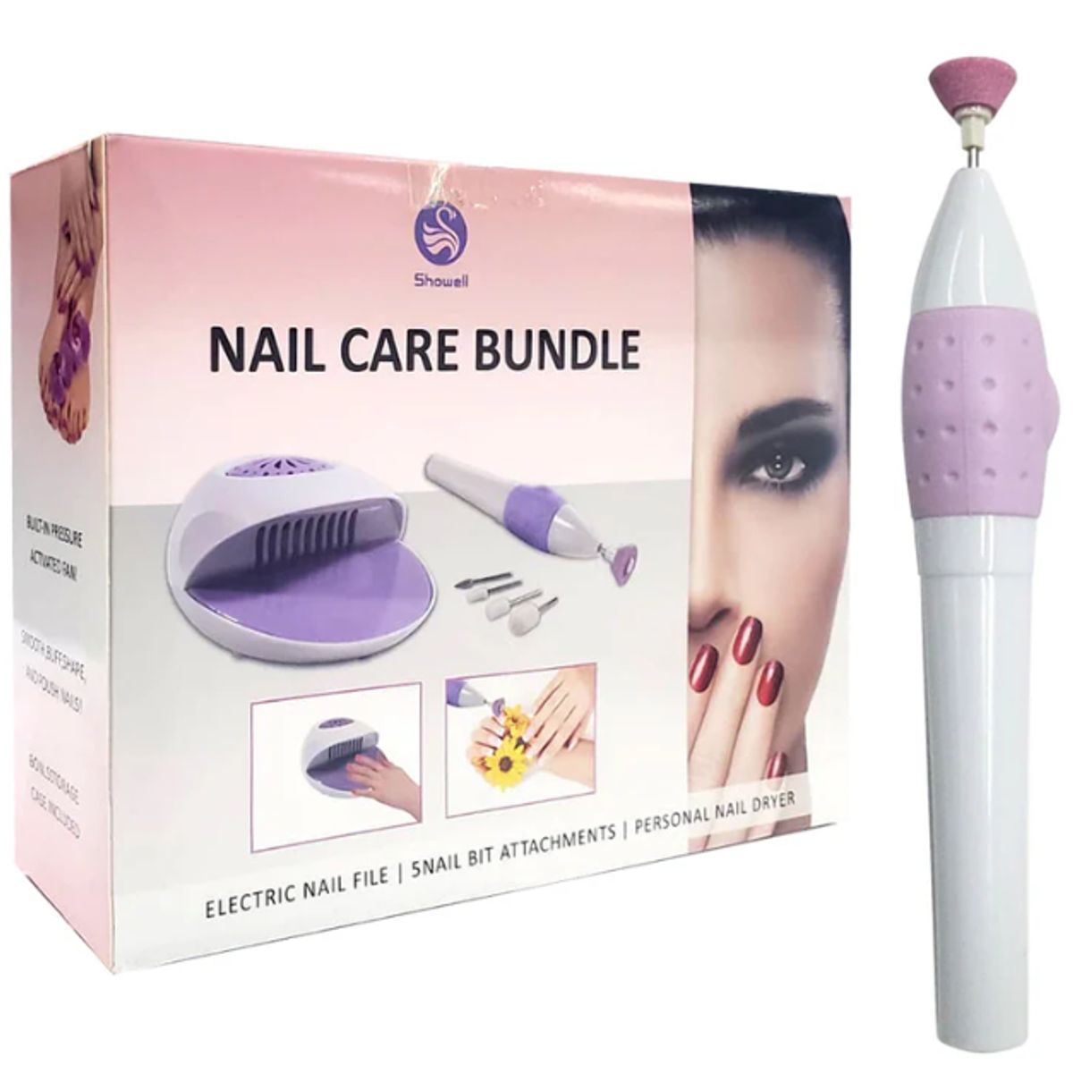 GENERICO - KIT MINI TORNO Y Extractor 6 En 1 Electric Nail Care Bundle