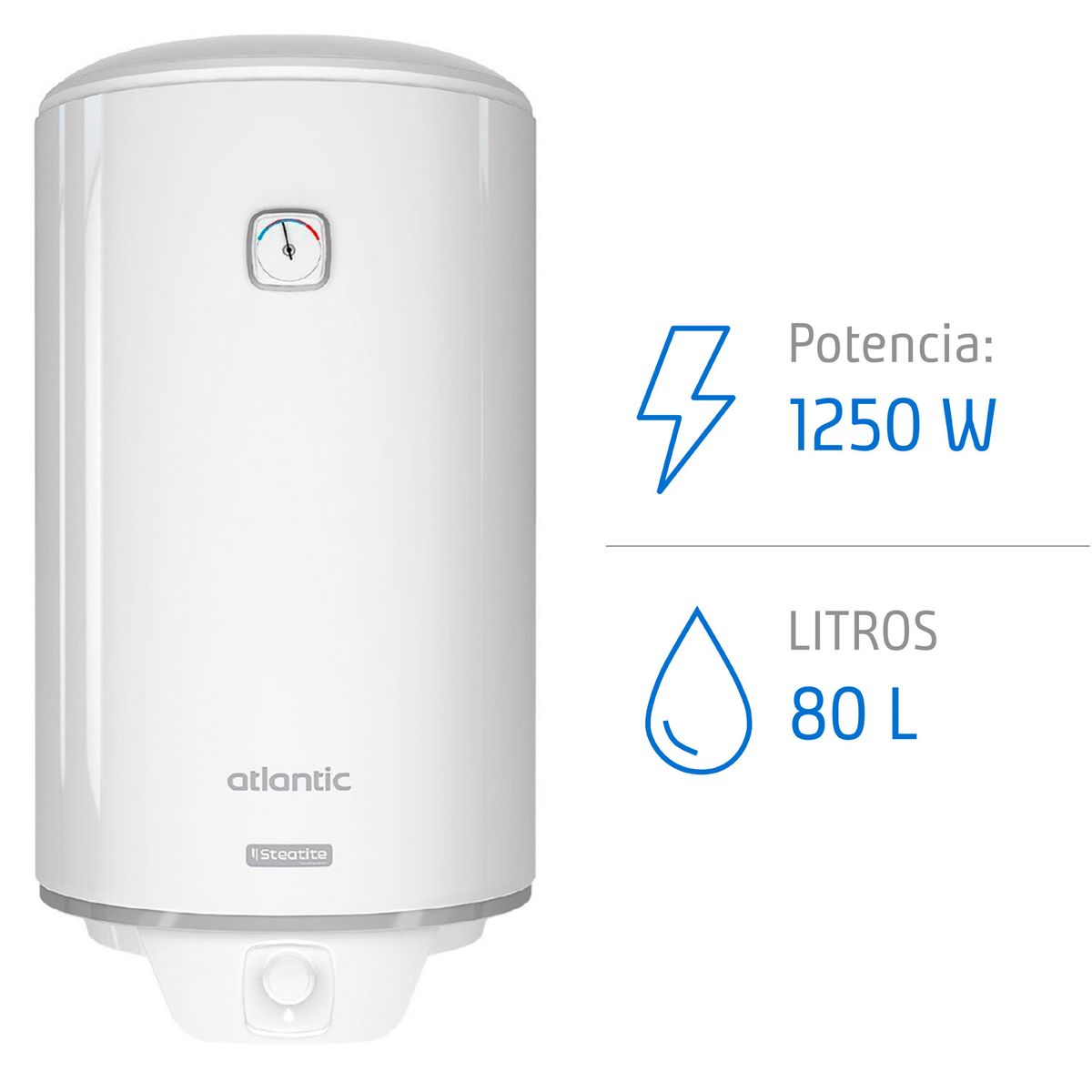 Termo Eléctrico Atlantic Steatite 80 litros, marca ATLANTIC - Foto Principal