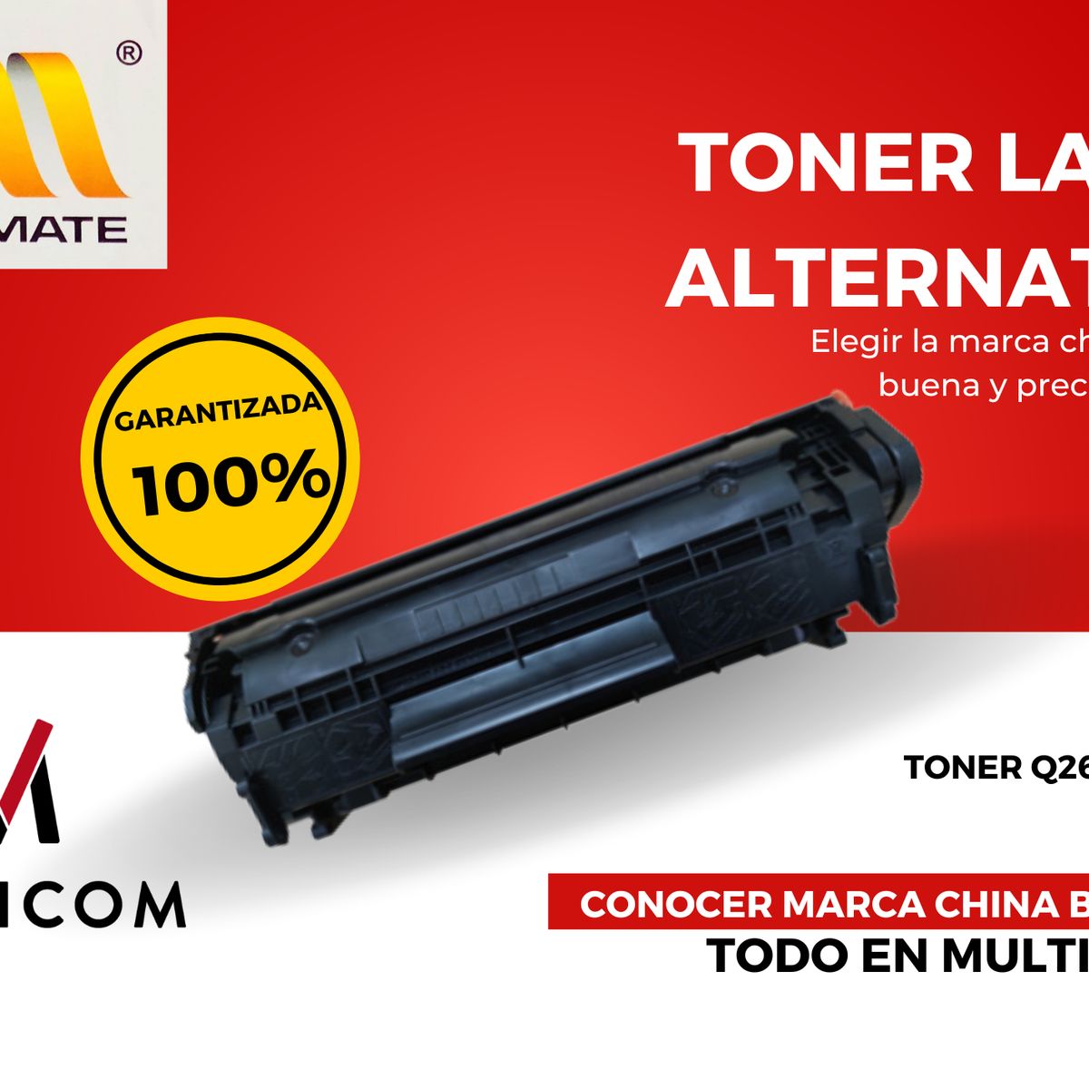 GENERICO - Toner Alternativa Q2612A Multicom & Chinamate Para Hp
