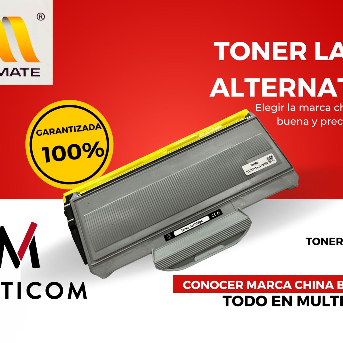 GENERICO - 1 Toner Alternativa TN360 Multicom & Chinamate Para BROTHER