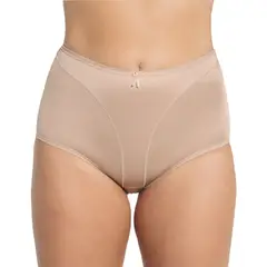 LEONISA - Calzón clásico tiro alto de control de abdomen 01214 Beige.-