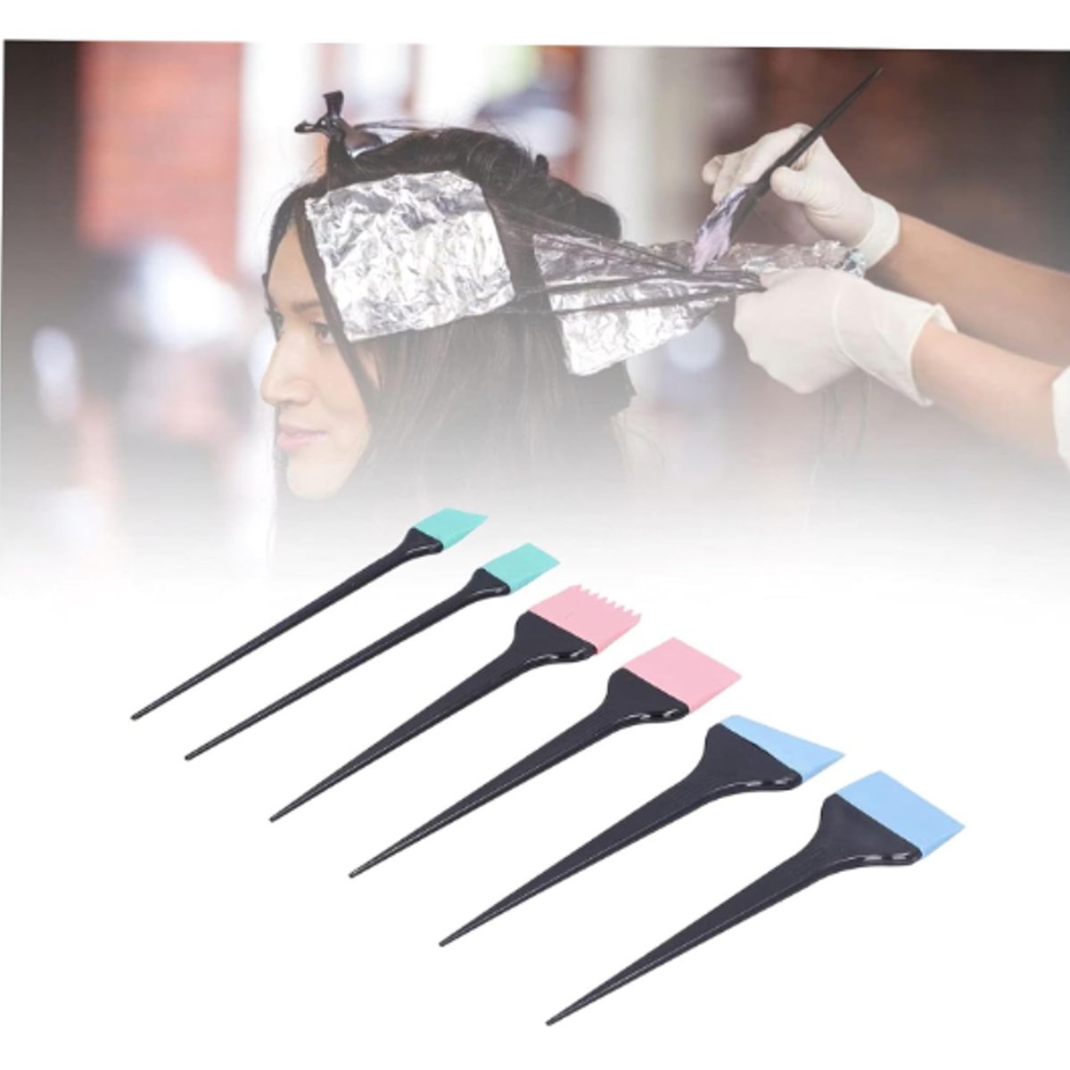 GENERICO - Set 6 Brochas Silicona Para Aplicar Tinturas Decolorantes