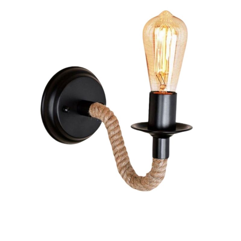WANT - Aplique Muro Porta Ampolleta E27 Cáñamo Ampolleta Incluida