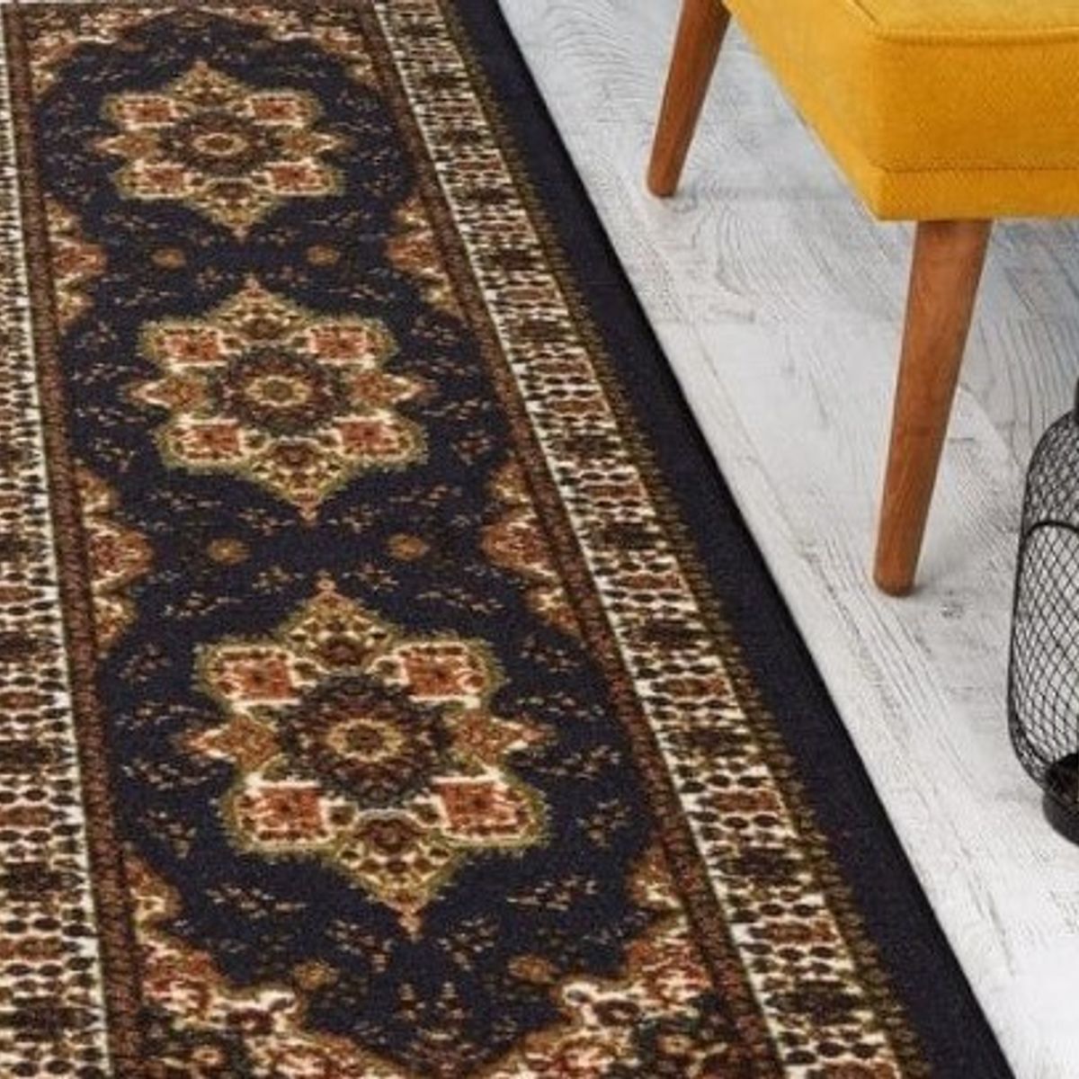 MROTTO - Alfombra Pasillo Negro 70 cm x 2 metros ANTIDESLIZANTE Sin Overlock