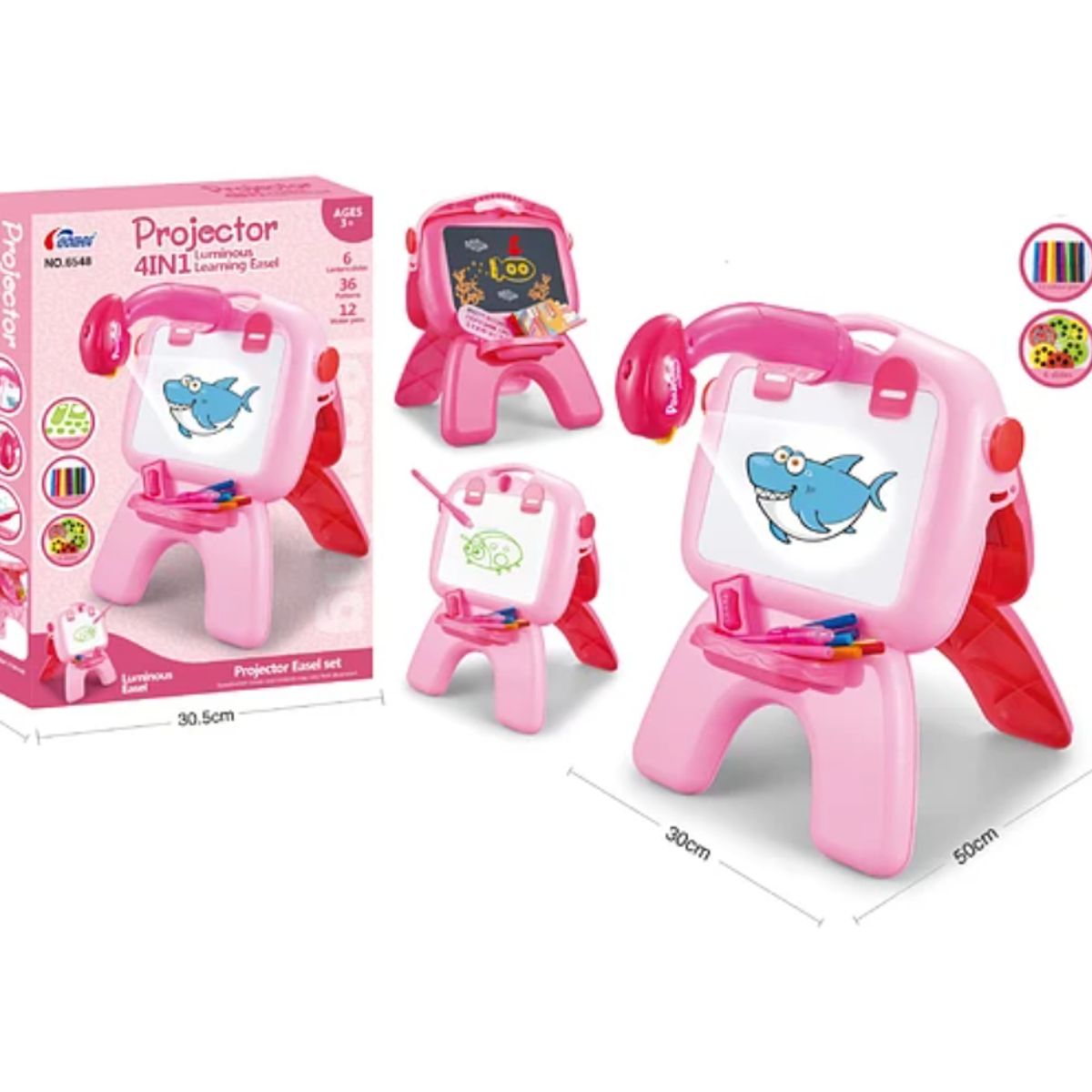 KIDSCOOL - Pizarra Luminosa Learning Rosada 4 En 1
