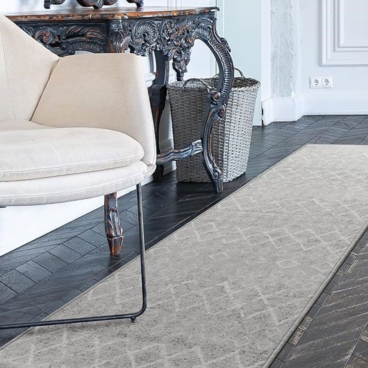 MROTTO - Alfombra Pasillo 70 cm x 10 metros (5+5 metros) ANTIDESLIZANTE Gris