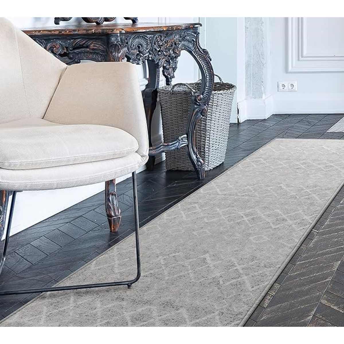 MROTTO - Alfombra Pasillo 70 cm x 10 metros (5+5 metros) ANTIDESLIZANTE Gris