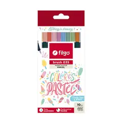 FILGO - Marcador Brush Pen 10 Colores Pasteles