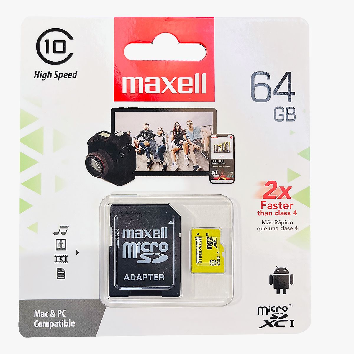 MAXELL - Tarjeta de Memoria Micro Sd  Maxell 64 GB Clase 10