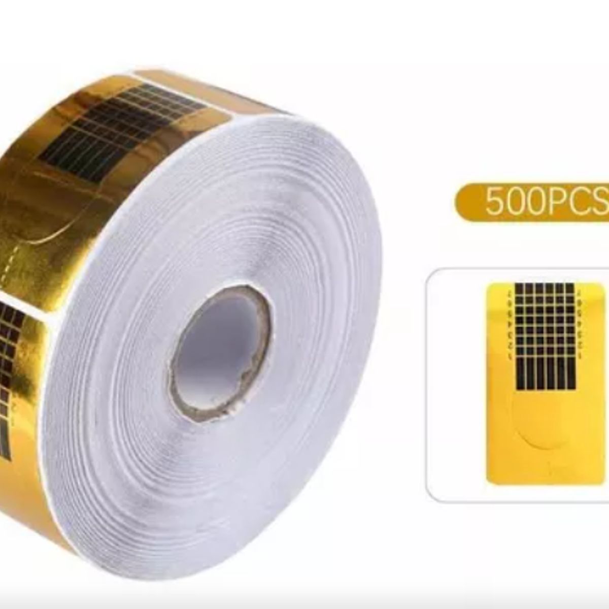 GENERICO - 3 Rollos Papel De Molde Para Uñas Dorado