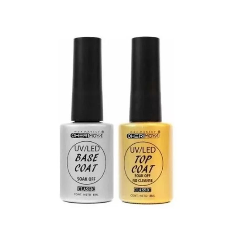 GENERICO - Top Coat+ Base Coat  Permanentes Cherimoya 8ml
