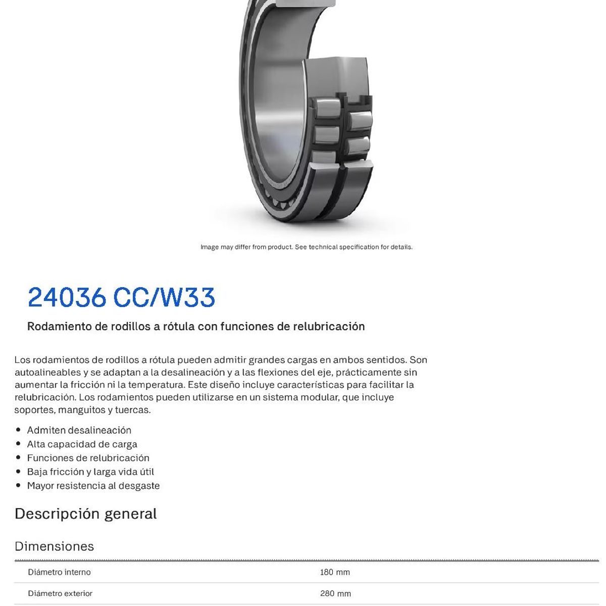SKFK - RODAMIENTO SKF 24036 CC W33