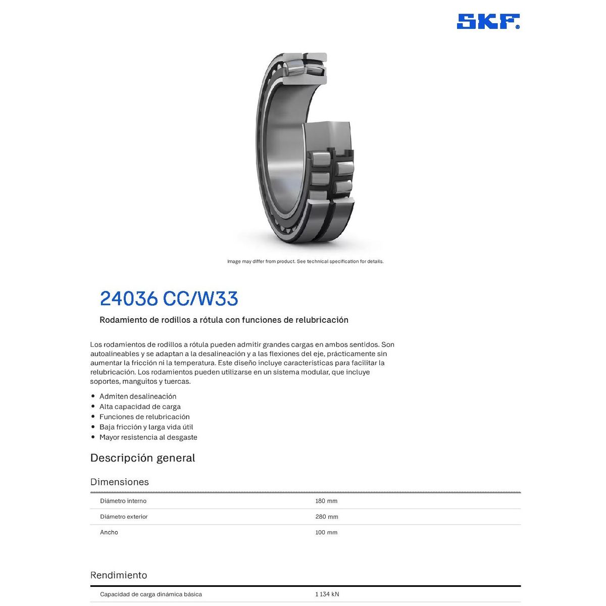 SKFK - RODAMIENTO SKF 24036 CC W33