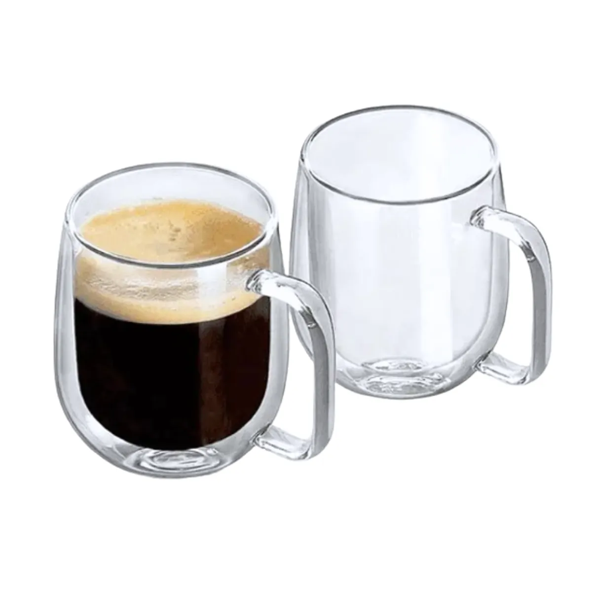 GENERICO - Set 2 Taza De Doble Cubierta De Vidrio 250ml Mug