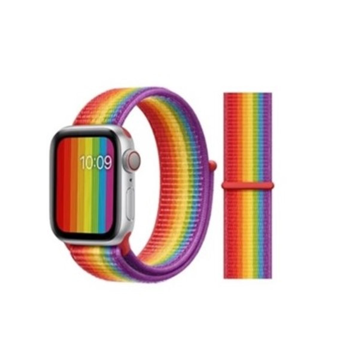 GENERICO - Correa Banda De Nylon Iwatch Applewatch Arcoiris 38-40-41MM