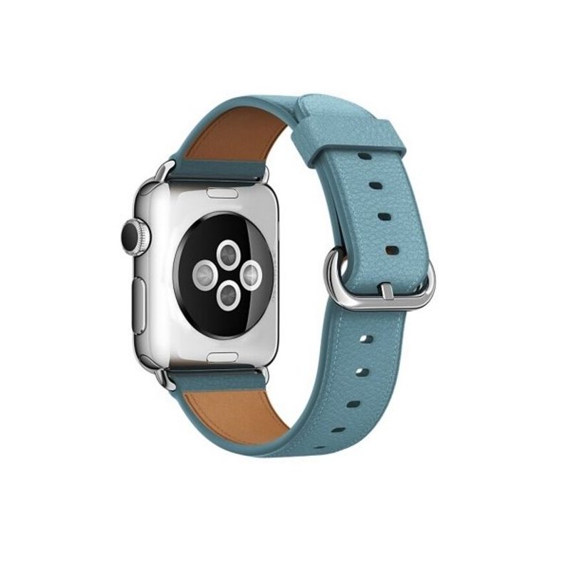 GENERICO - Correa Banda Cuero Iwatch Applewatch Azul Claro 42-44-45MM