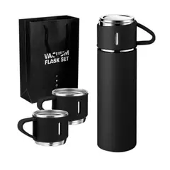 UNIVERSAL - Set Termo Agua Vasos Termicos 500ml Agua Caliente Vasos NEGRO