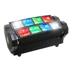 MUNDO MAGIA - Cabeza Movil Led Spider Beam Rgbw Dmx 8x3w Luz Disco